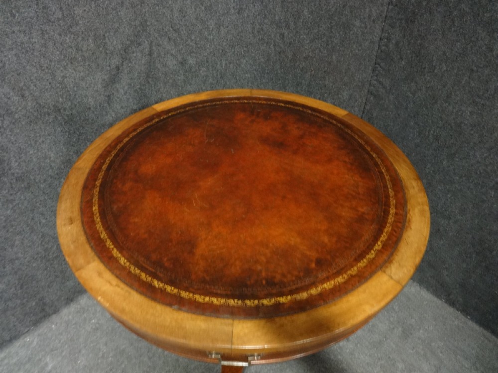 Good Leather Topped Drum Table View VI