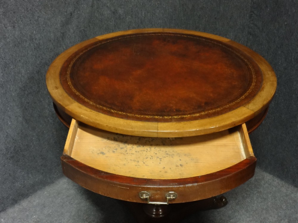 Good Leather Topped Drum Table View VII