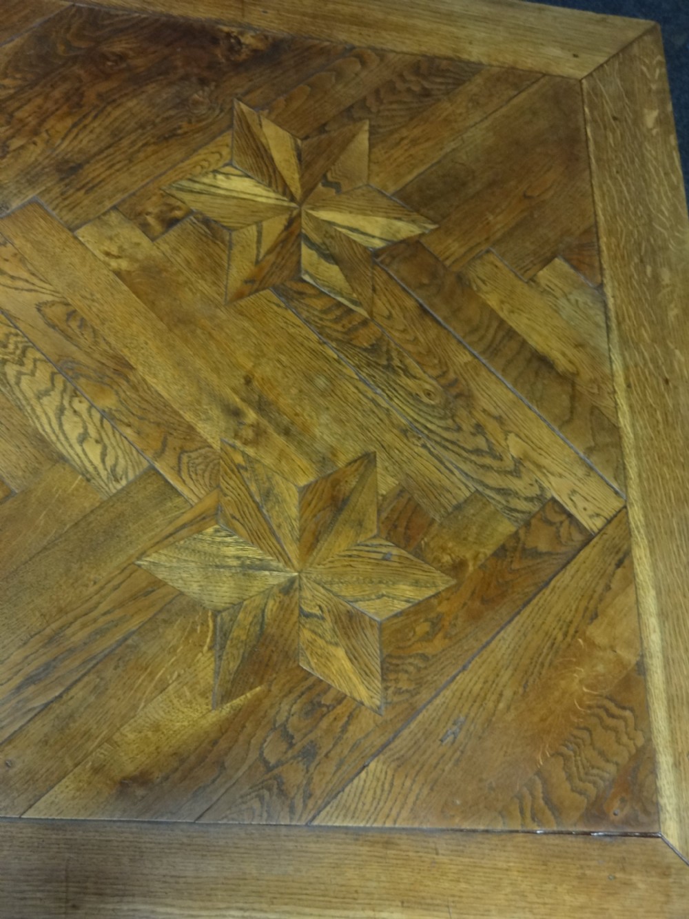 Phenomenal Carved Oak and Parquet Centre Table View XIII