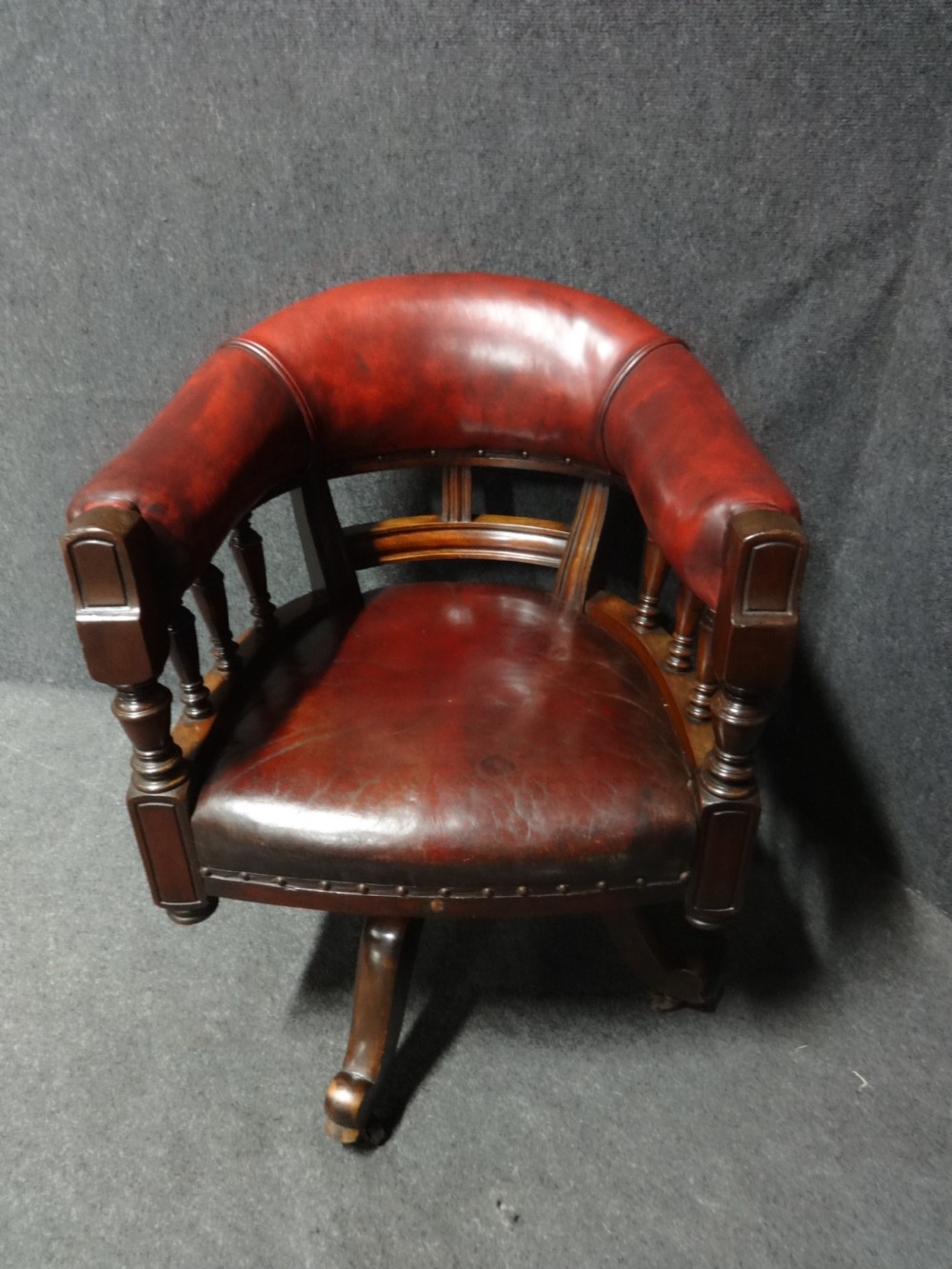 Top Quality Victorian Leather Upholstered Mahogany Desk Chair View II