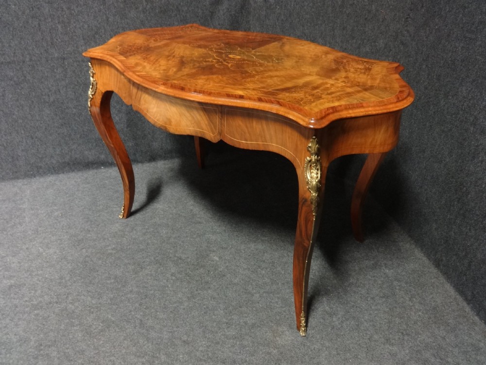Outstanding Burr Walnut Inlaid Writing  Desk View II
