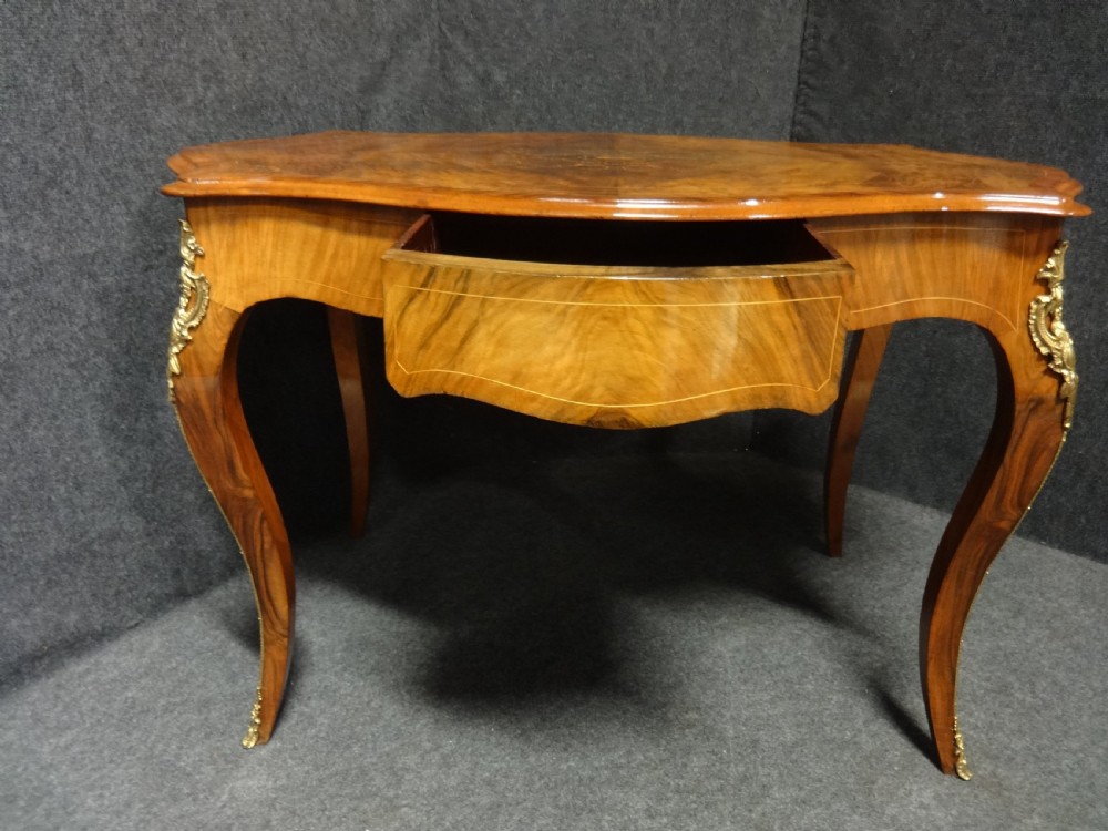 Outstanding Burr Walnut Inlaid Writing  Desk View V