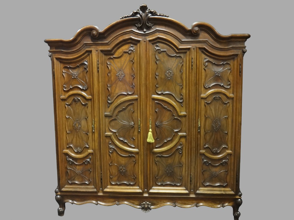 Outstanding French Walnut Armoire Wardrobe