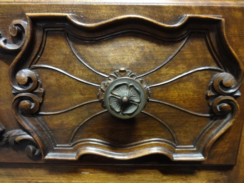 Fabulous French Walnut Commode Chest of Drawers View III