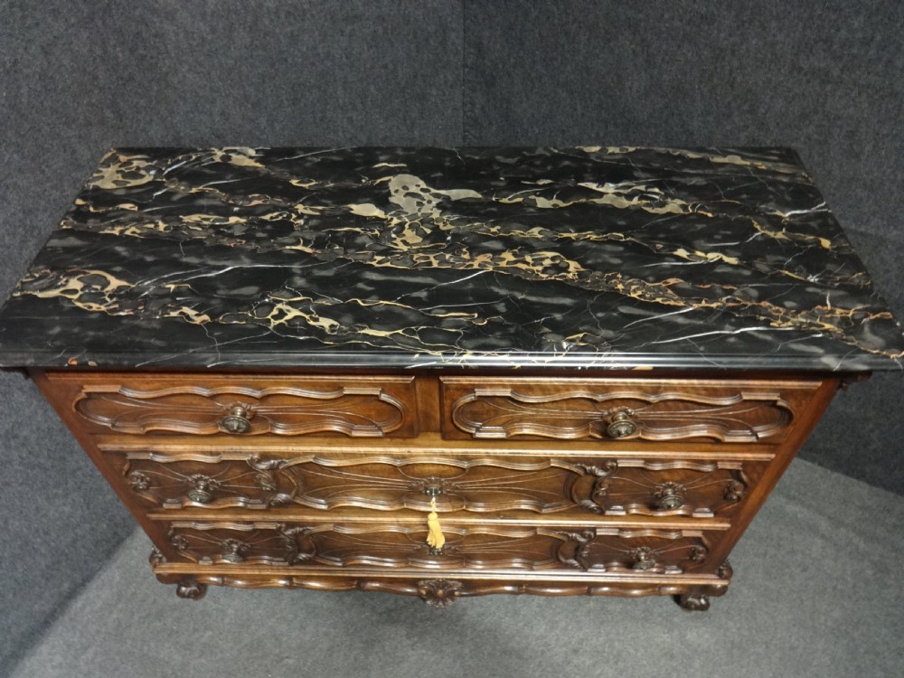 Fabulous French Walnut Commode Chest of Drawers View VII