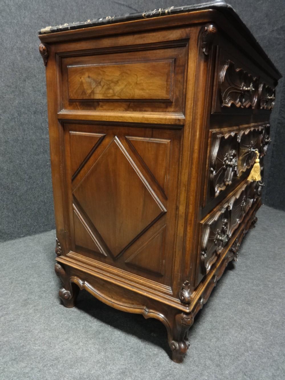 Fabulous French Walnut Commode Chest of Drawers View VIII