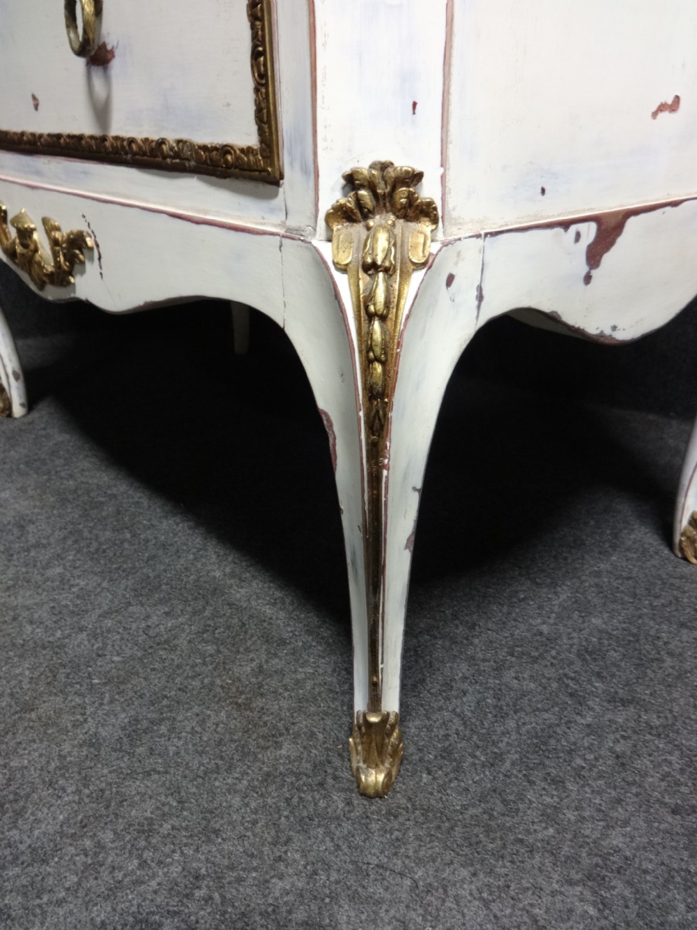 Outstanding Pair French Painted Commode Chest of Drawers View II
