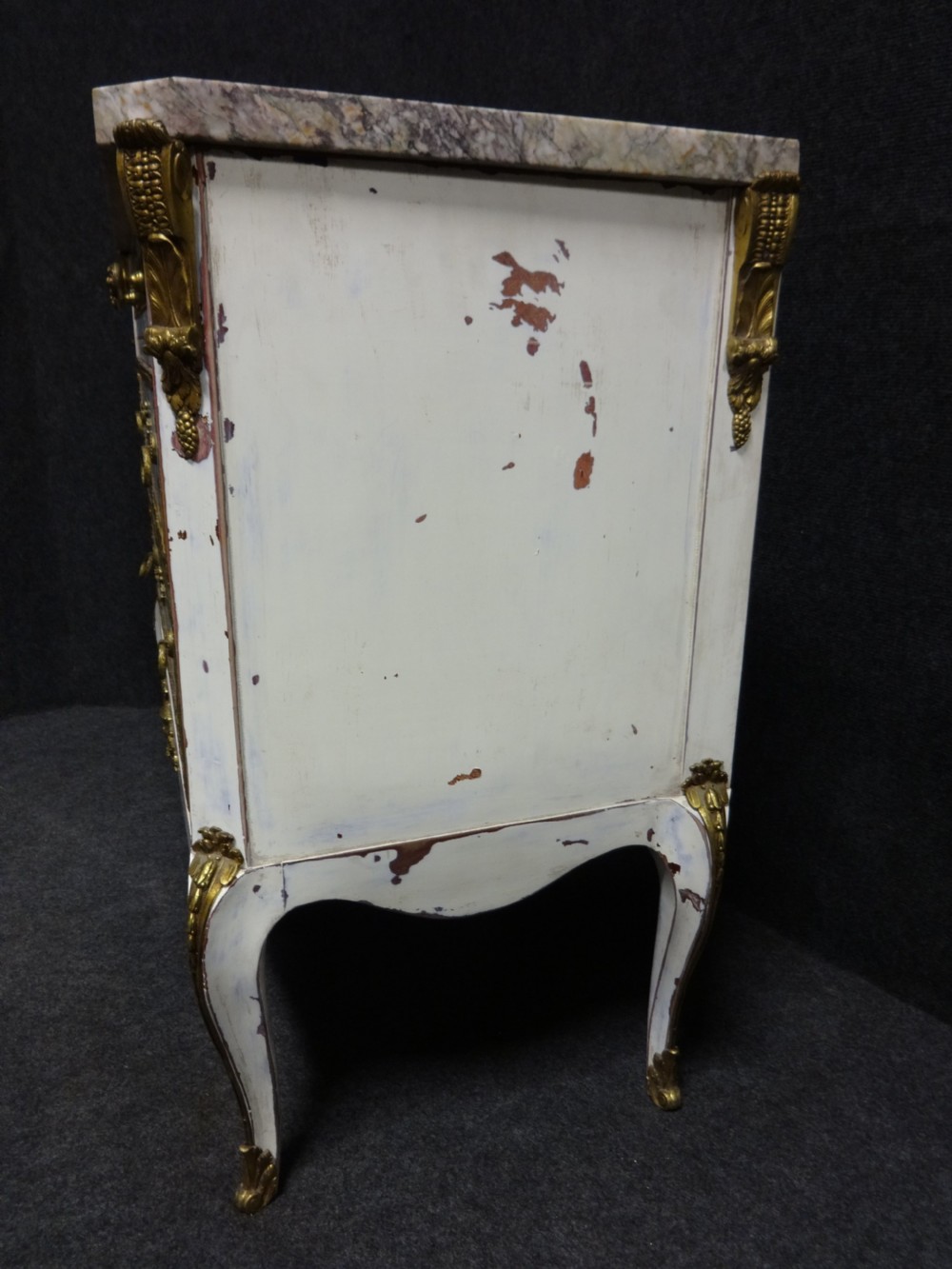 Outstanding Pair French Painted Commode Chest of Drawers View III