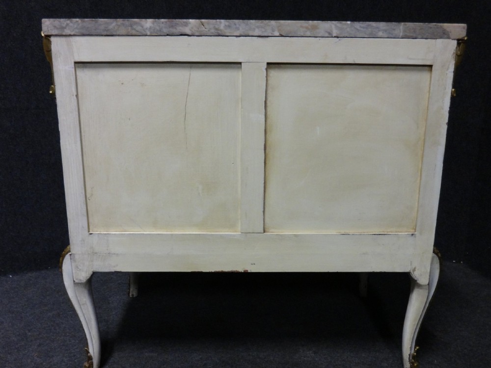 Outstanding Pair French Painted Commode Chest of Drawers View VIII