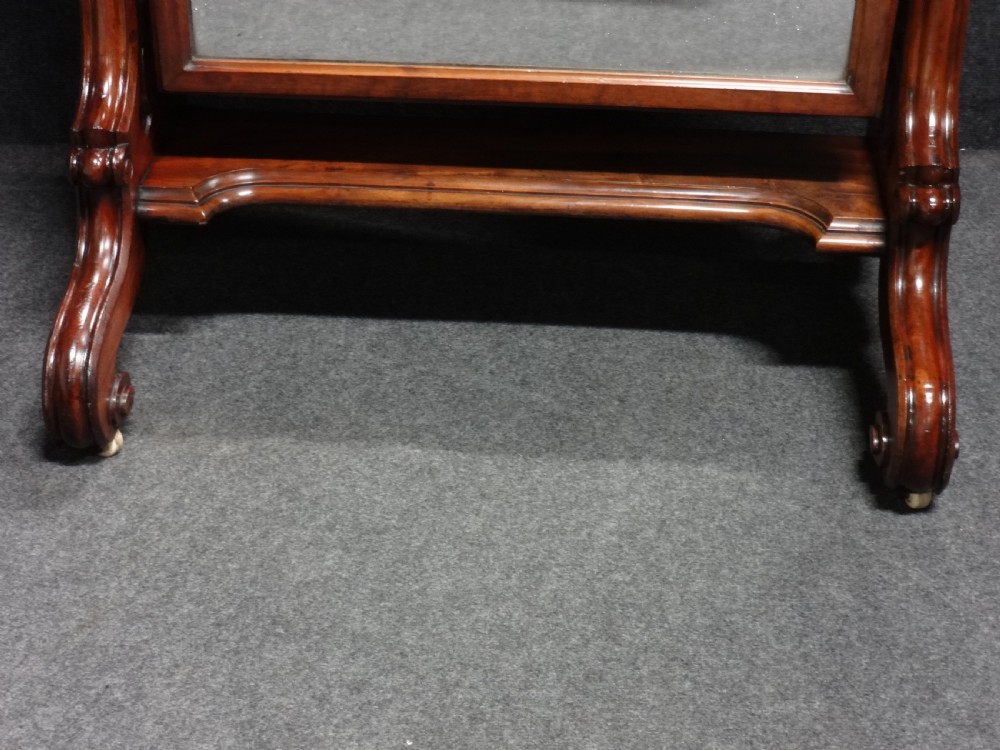 Lovely Early Victorian Mahogany Cheval Dressing Mirror View VII