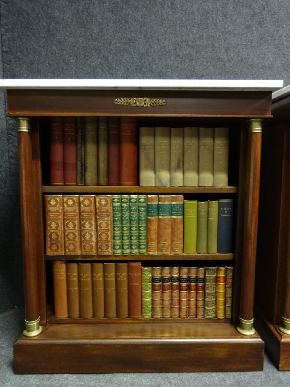 Good Pair Regency Mahogany Adjustable Open Bookcases View III