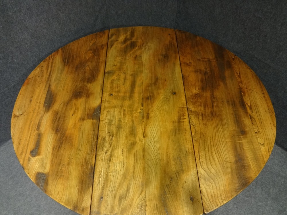 A Superb Huge Elm Drop Leaf Double Gate Dining Table View VII