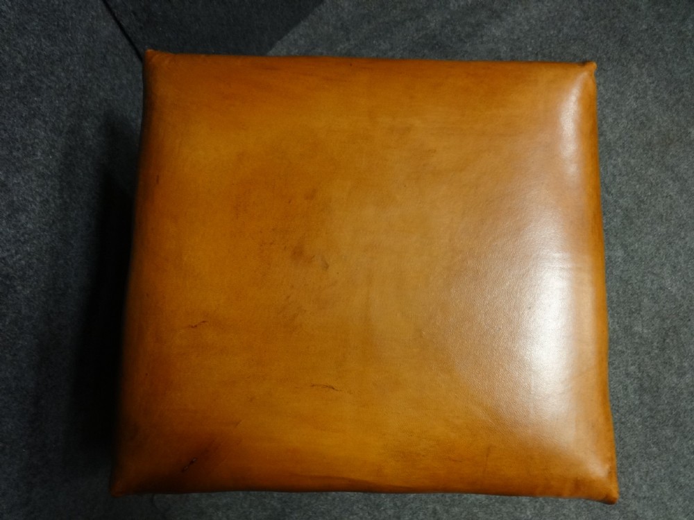 Leather Topped Victorian Mahogany Ottoman View III