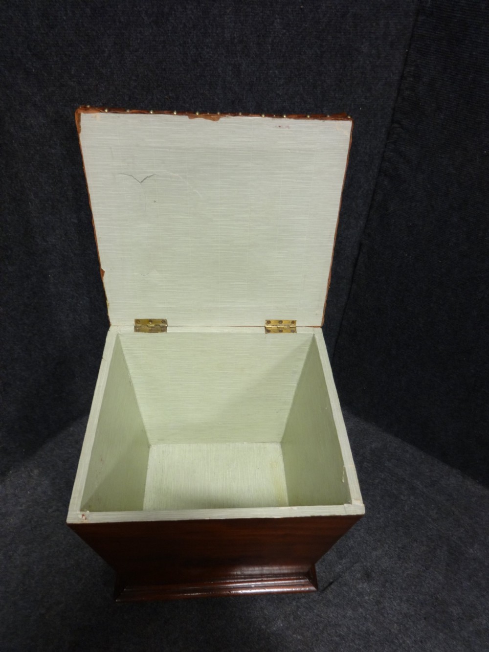 Leather Topped Victorian Mahogany Ottoman View IV