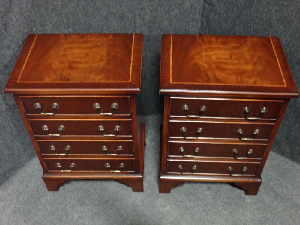 A Good Pair Mahogany Bedside Chest of Drawers View II
