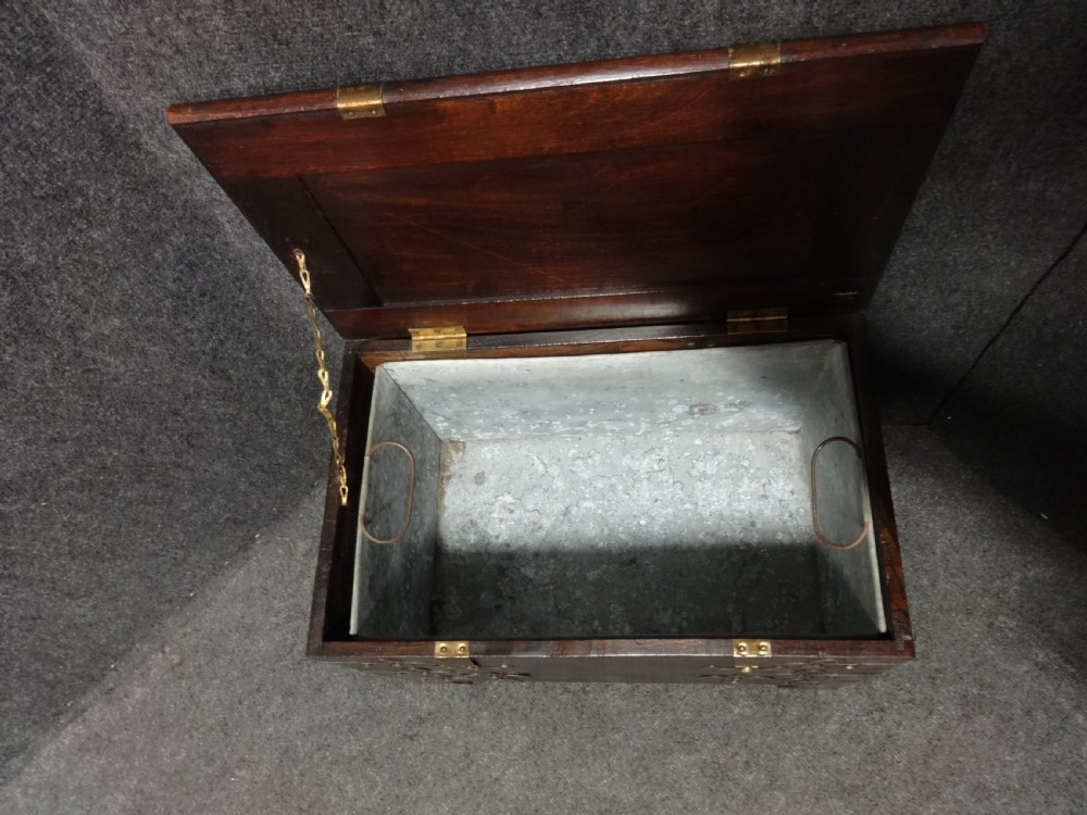 Good Brass Banded Oak Coal Box View III