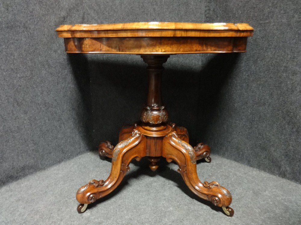 Burr Walnut Card Games Table View III