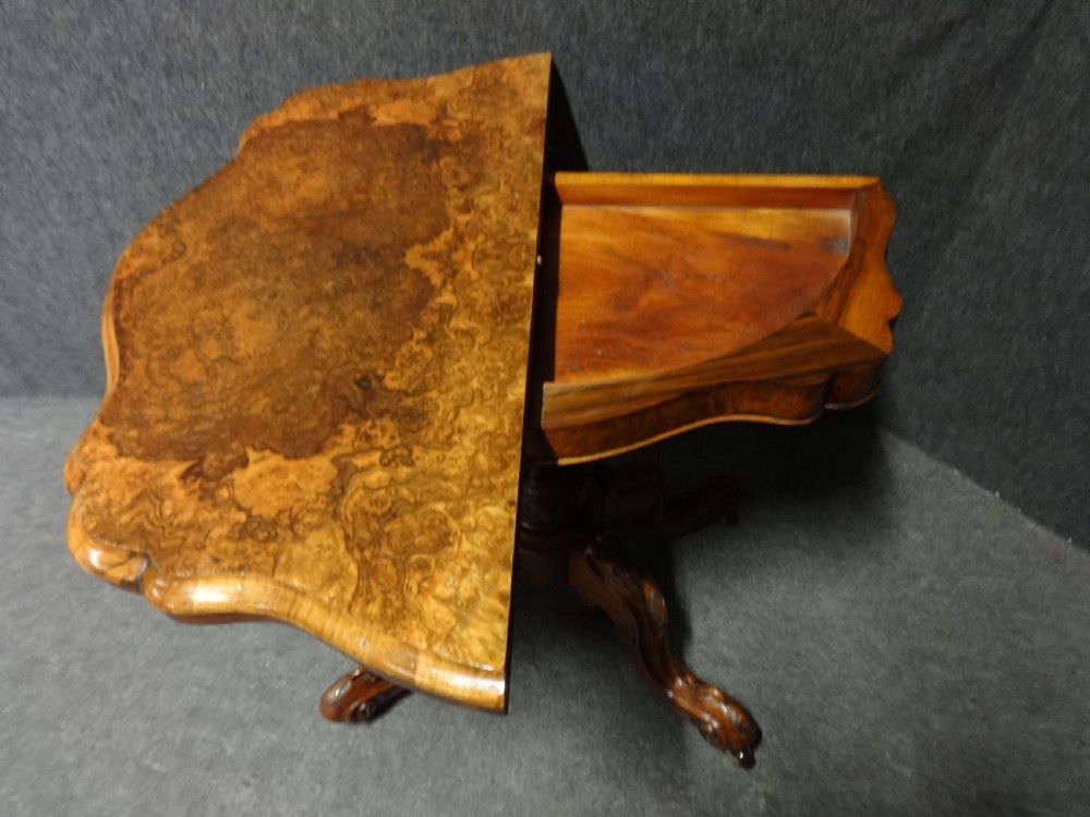 Burr Walnut Card Games Table View V