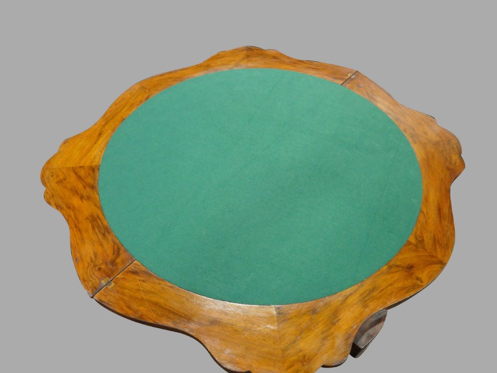 Burr Walnut Card Games Table View VI