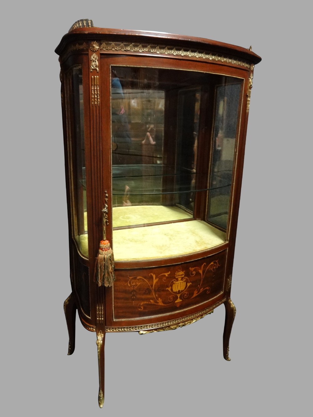 Very Good Marquetry Inlaid French Mahogany Display Vitreen View II