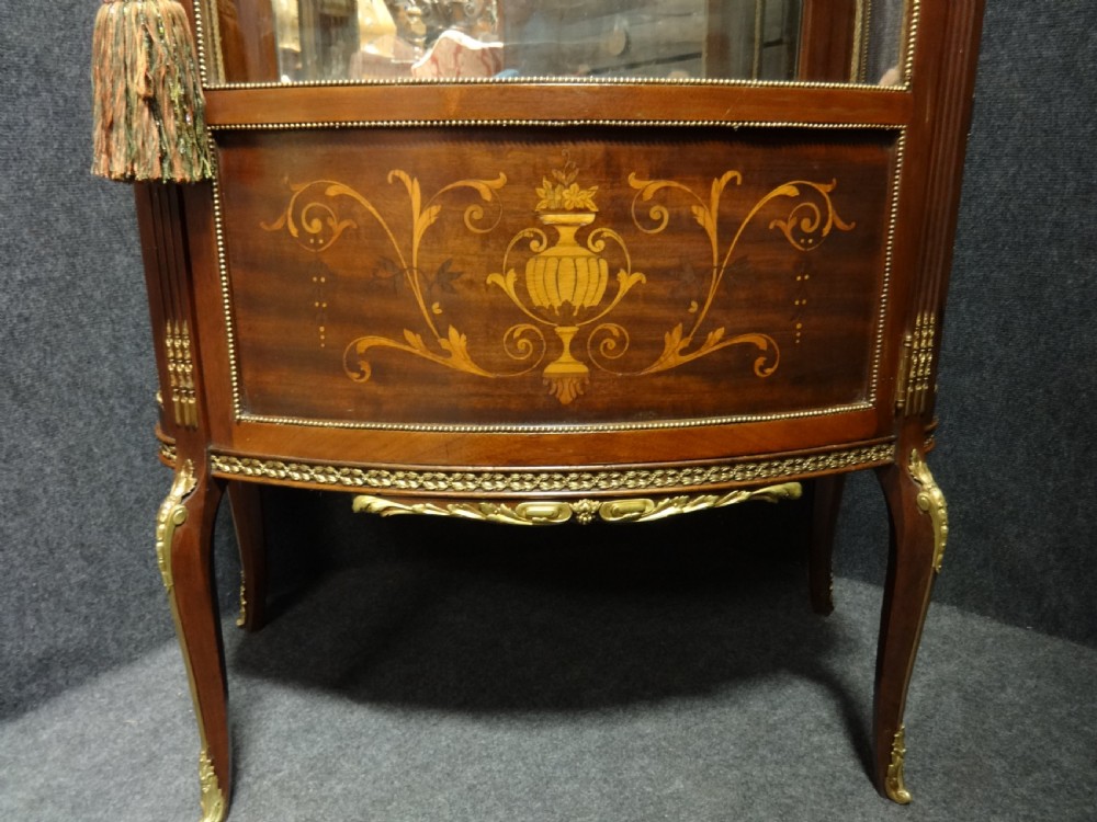 Very Good Marquetry Inlaid French Mahogany Display Vitreen View III