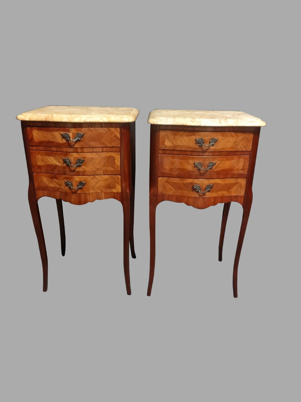 Pair French Kingwood  Bedside Chests of Drawers