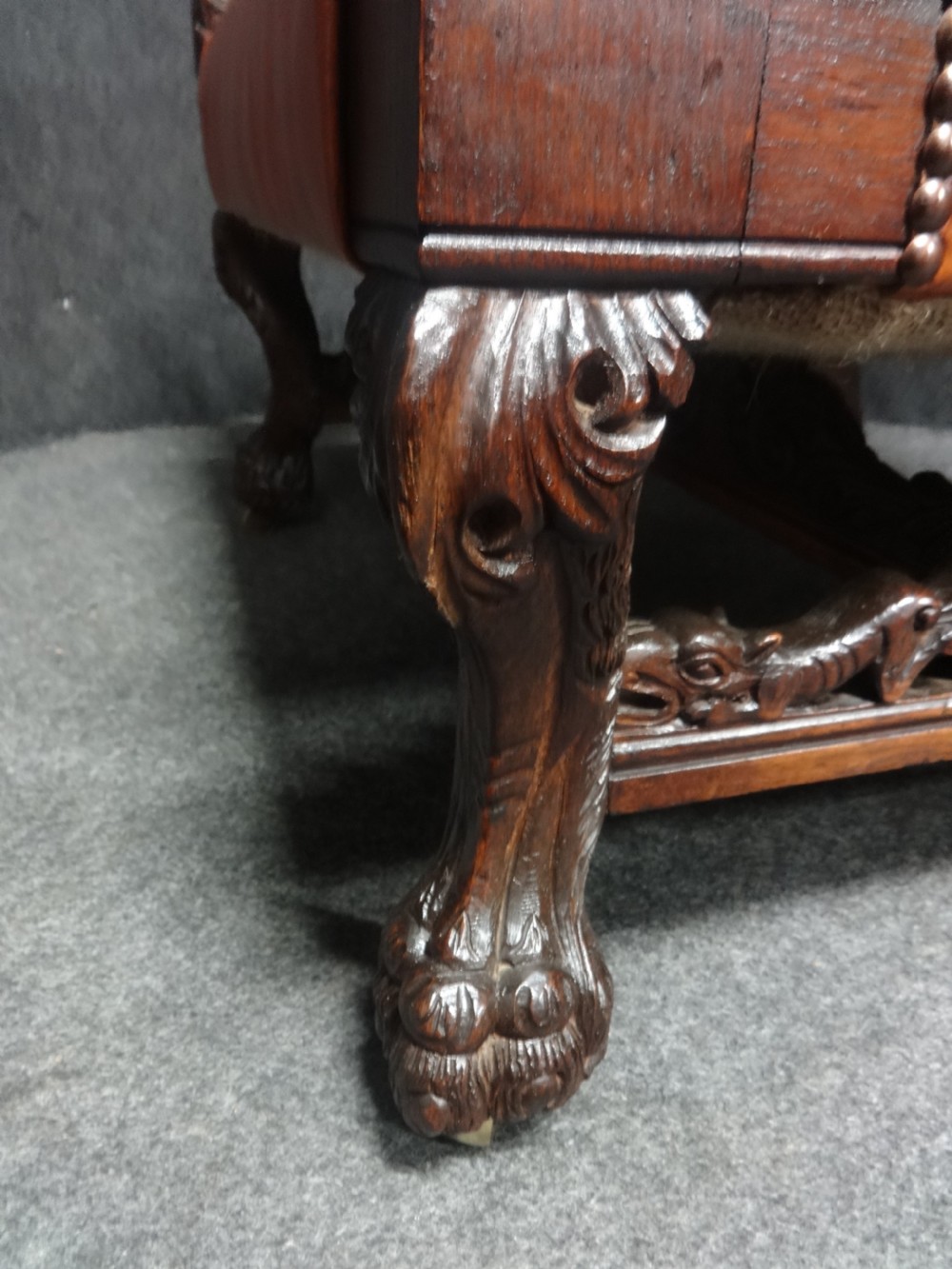 Outstanding Pair Oak and Leather Library Chairs in the manner of Thomas Hope View VI