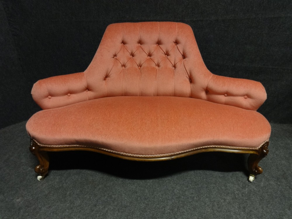 Very Good Victorian Walnut Two Seat Window Couch View II