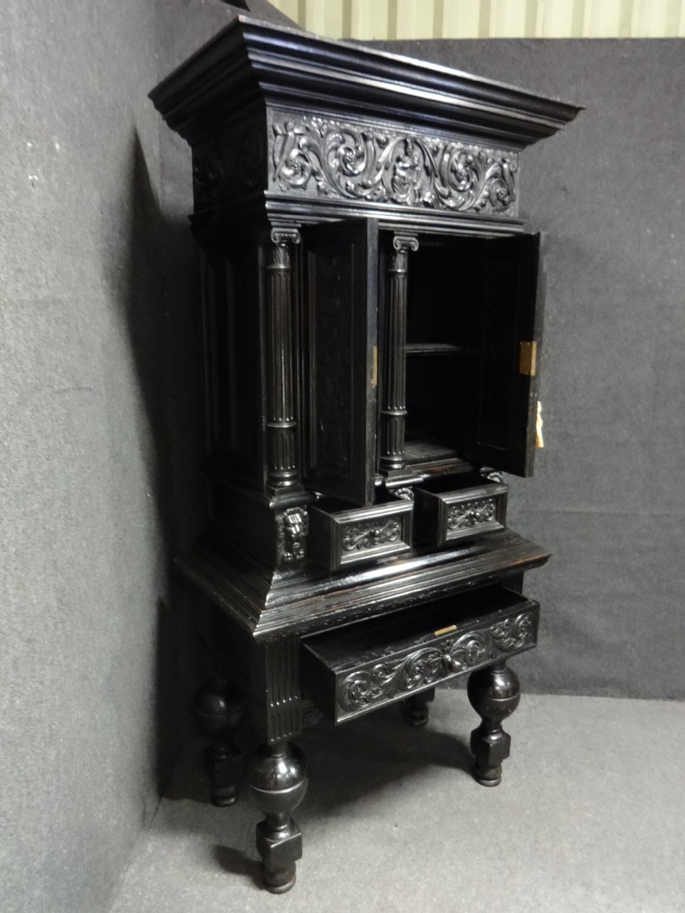 Stunning Ebonised Cabinet on Stand View XII