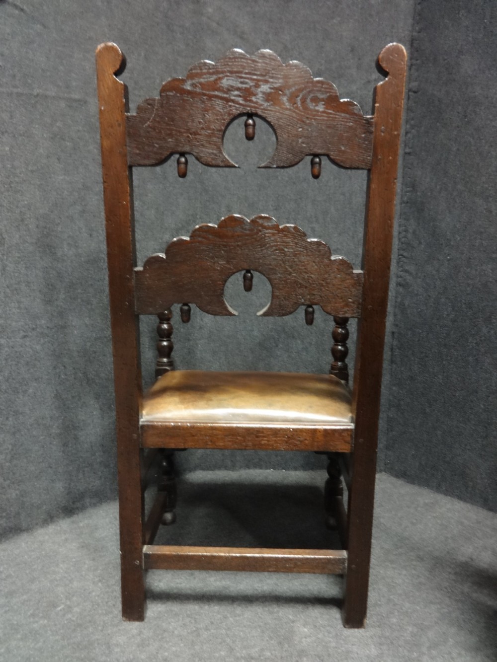 Pair Oak Carver Hall Chairs View V