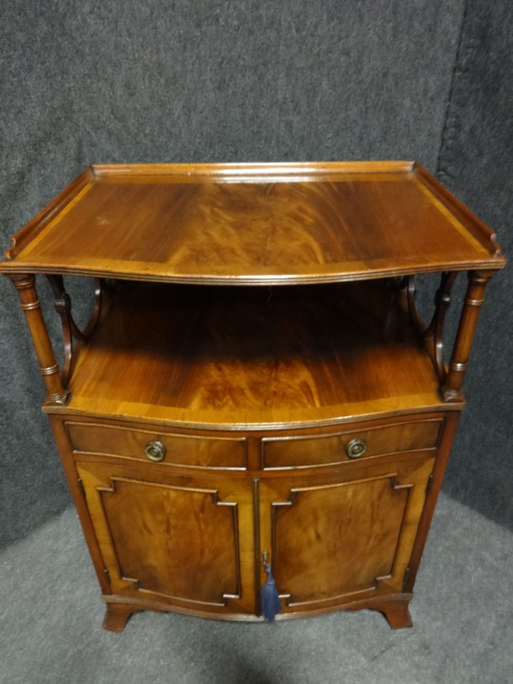Excellent Quality Serpentine Mahogany Side Cabinet View II