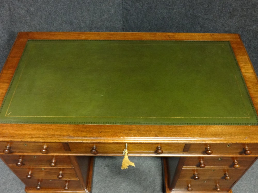 Superb Victorian  Nine Drawer Mahogany Pedestal Desk View III