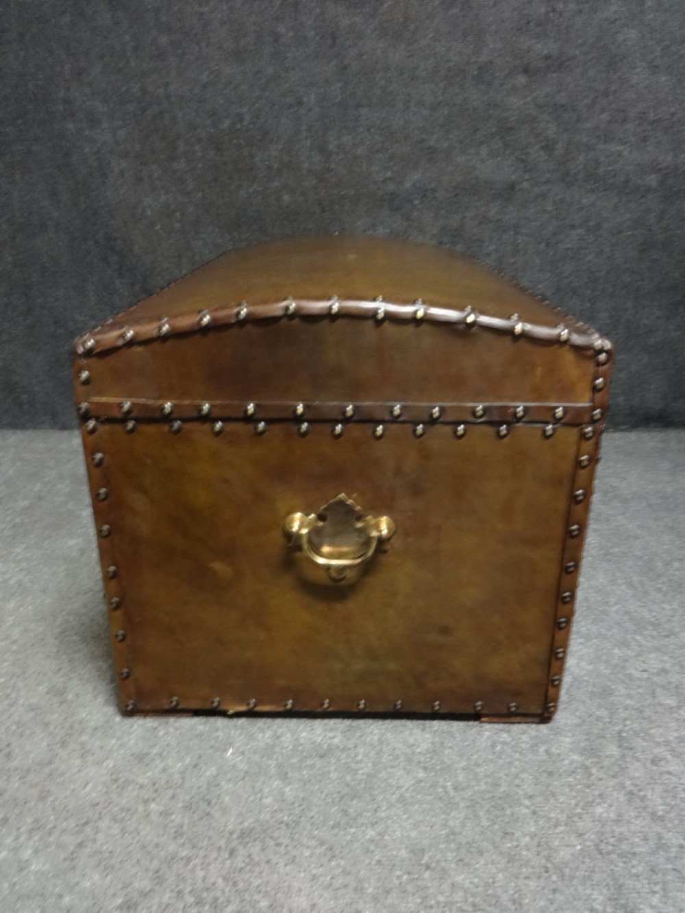 Leather Covered Victorian Domed Trunk View III