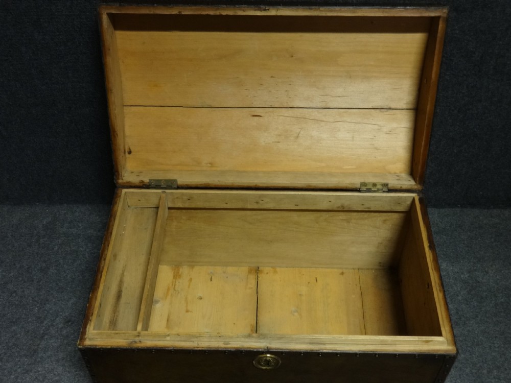 Leather Covered Victorian Domed Trunk View VI