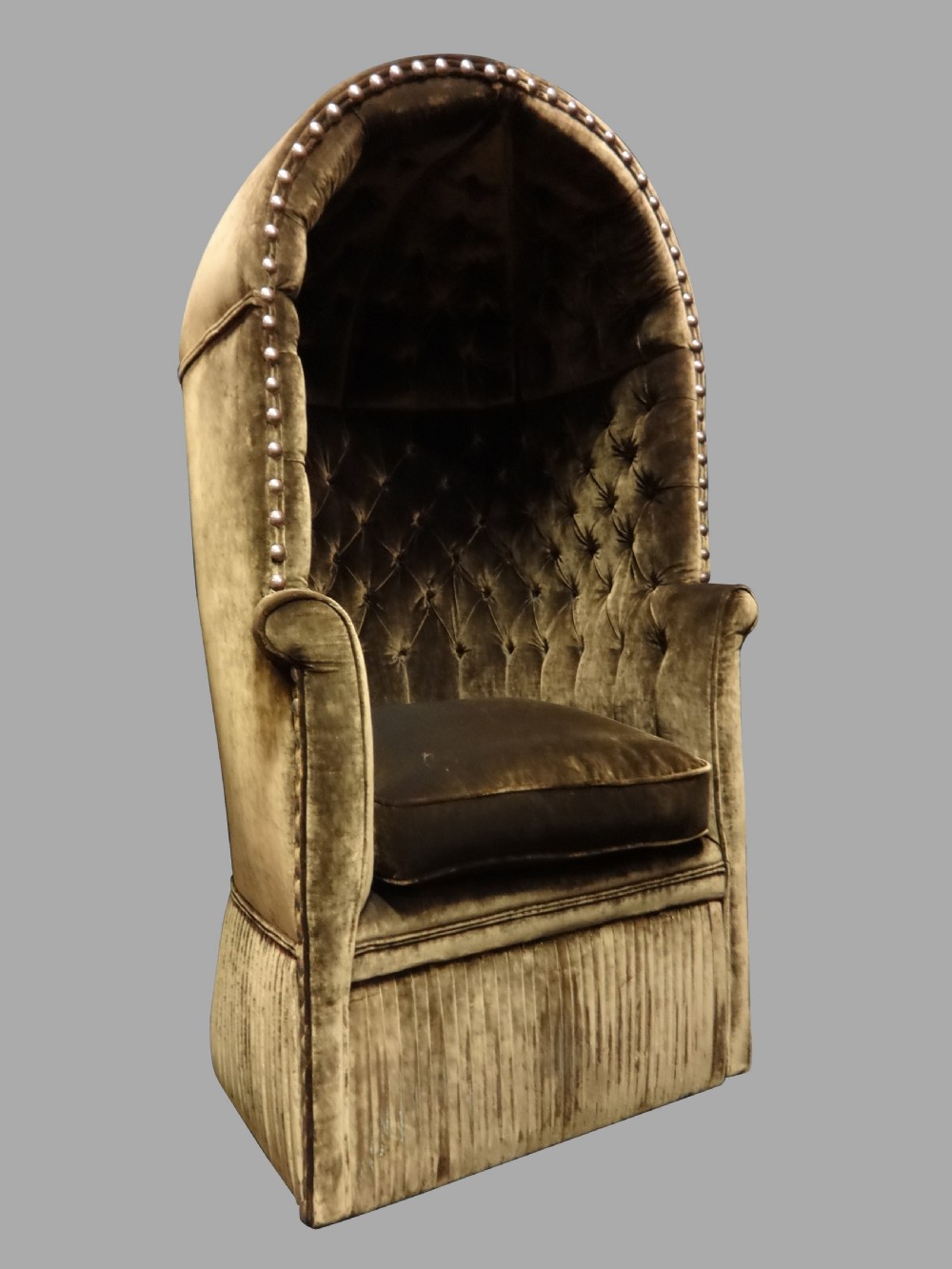 A Superb Victorian Velvet Plush Porters Chair
