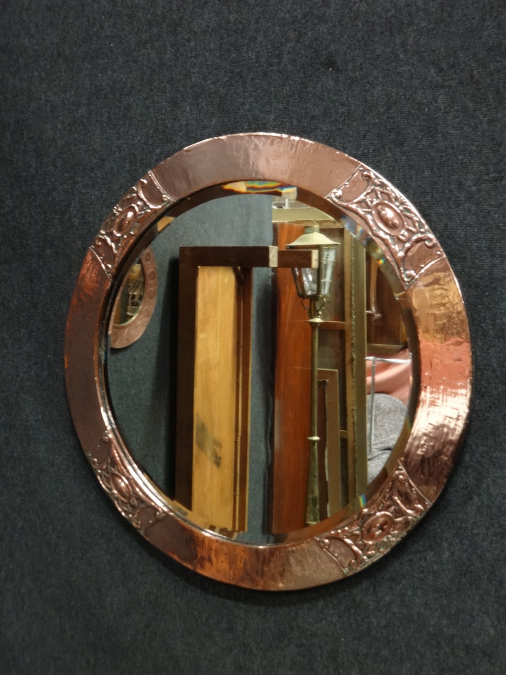 Large Arts and Crafts Copper Mirror View IV