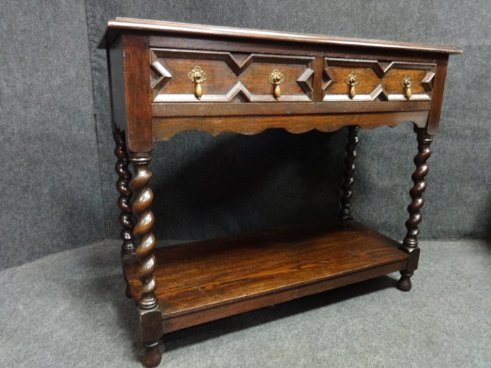 Very Good Small Oak Pot Board Dresser Base View IV