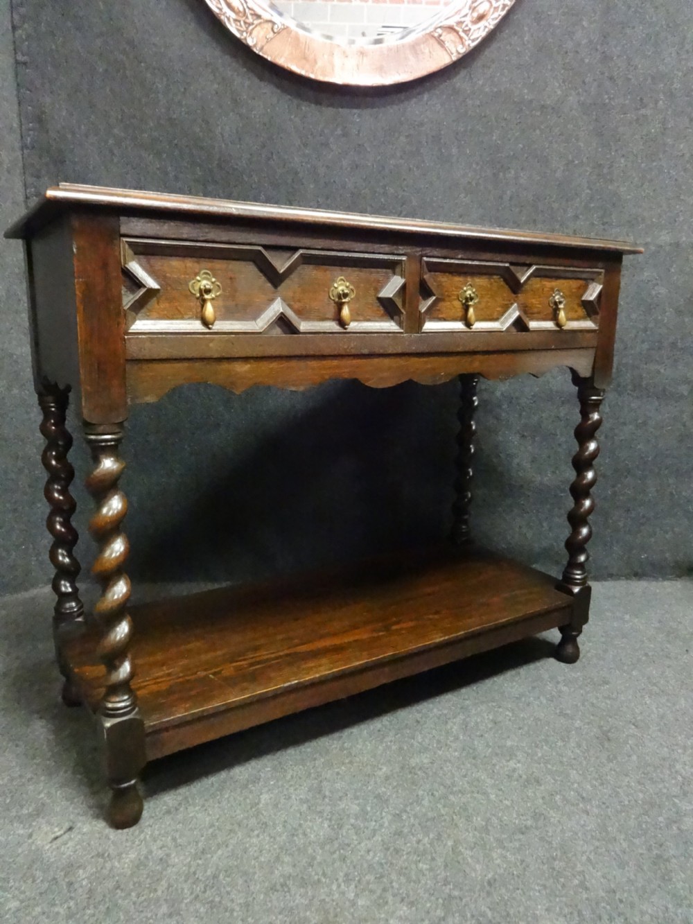 Very Good Small Oak Pot Board Dresser Base View V