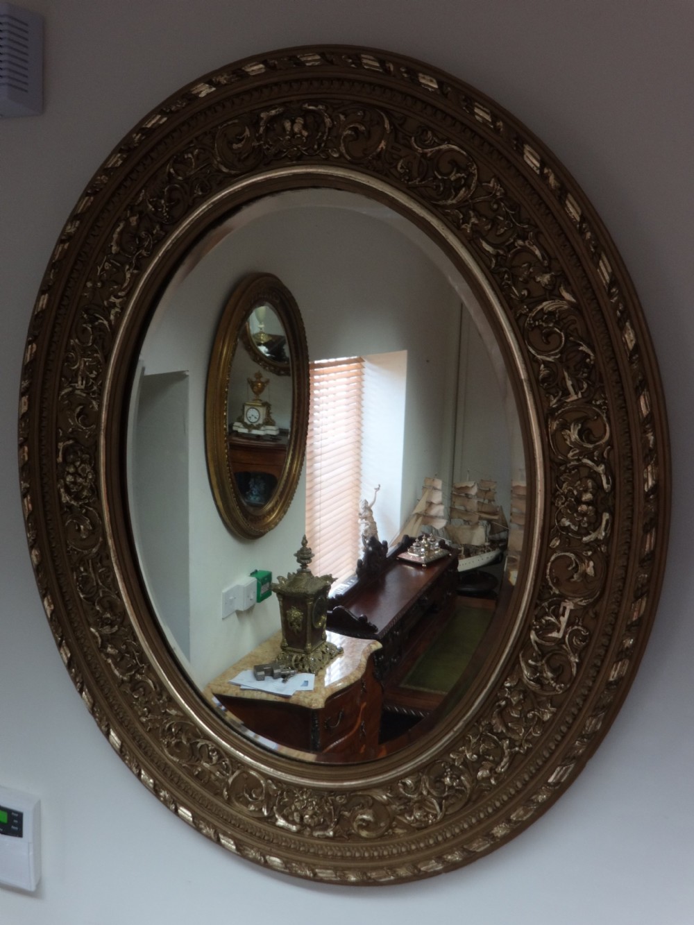 Superb Oval Gilt Mirror View II