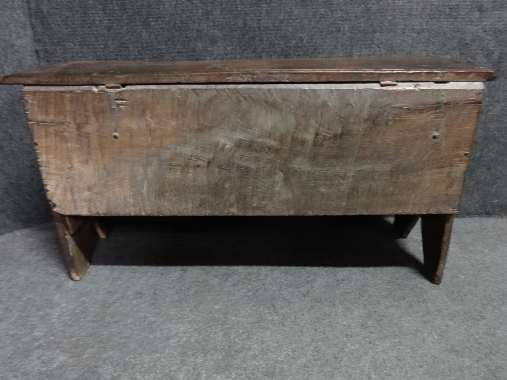 C17th Period Oak  Coffer Chest with Original Carving View VIII