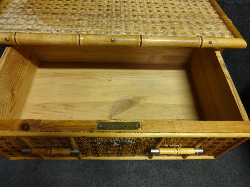 Very good Bamboo Chest of Drawers with Matching Mirror View V