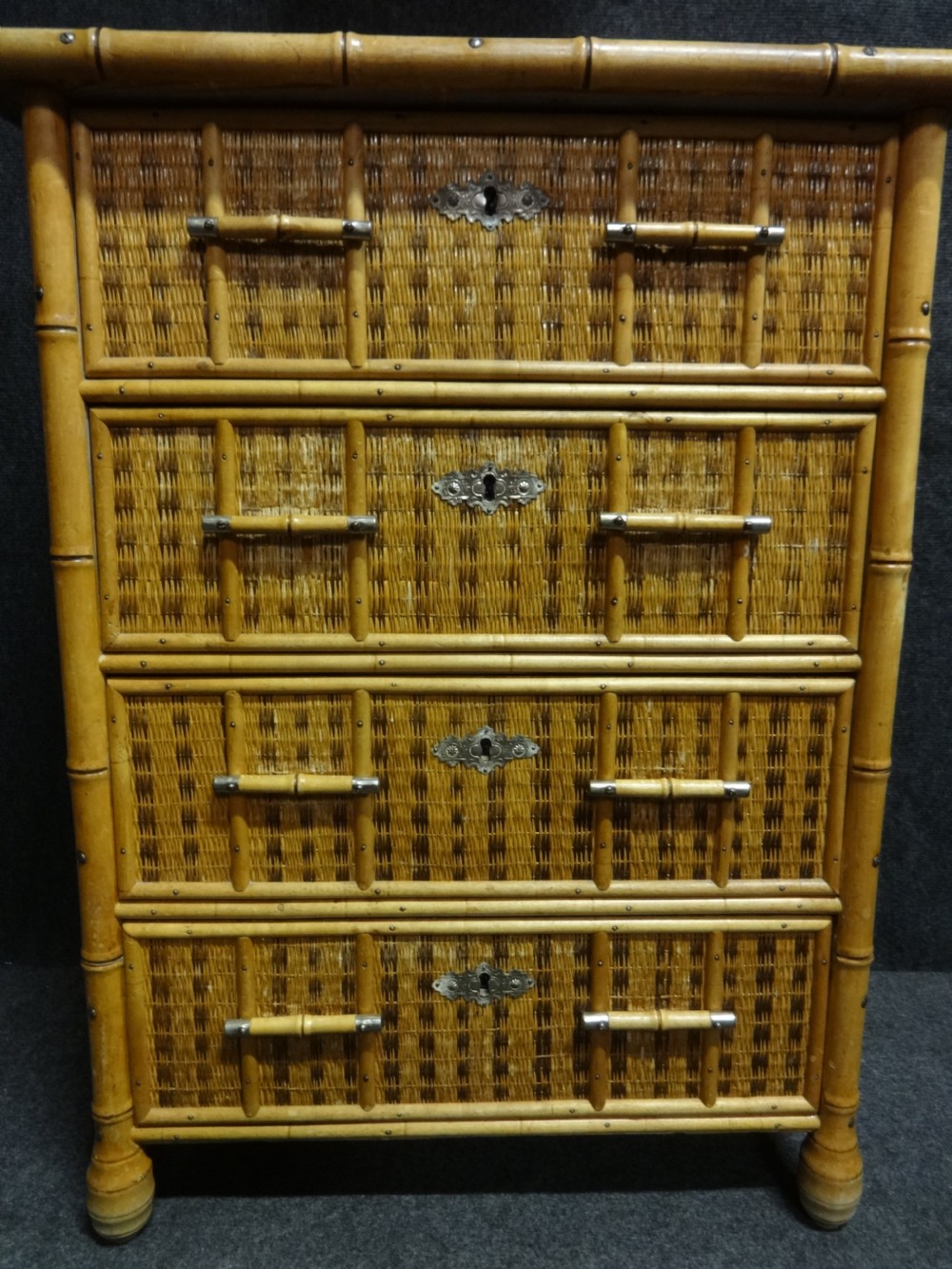 Very good Bamboo Chest of Drawers with Matching Mirror View VII