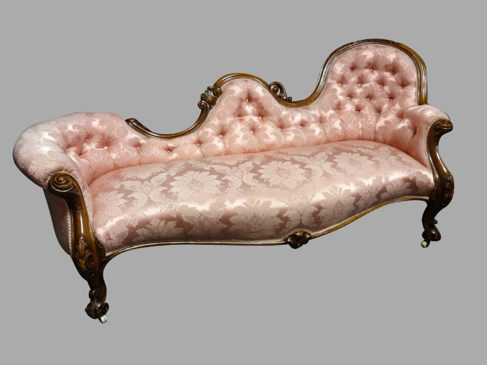 Beautiful Victorian Mahogany Chaise Settee