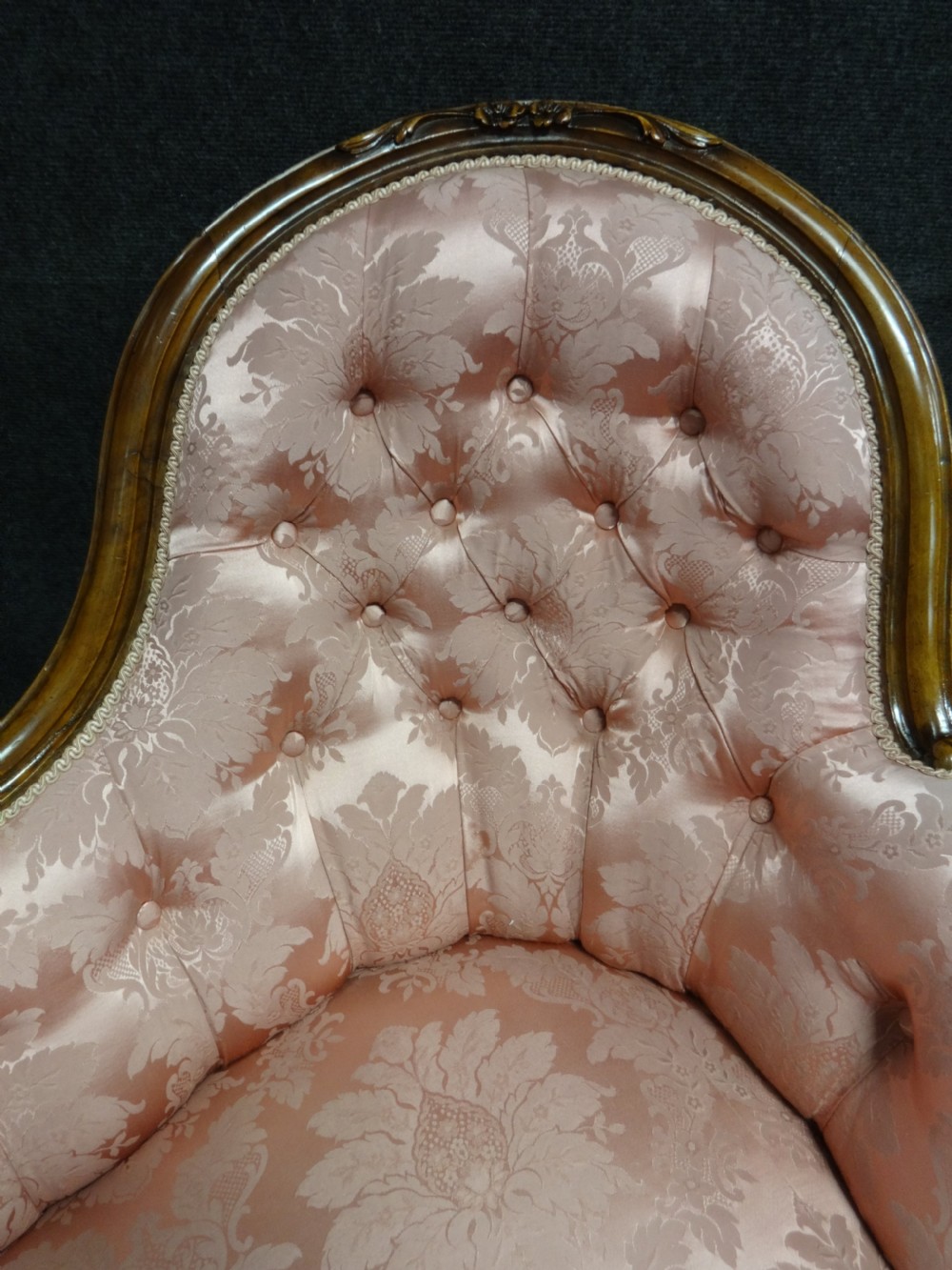 Beautiful Victorian Mahogany Chaise Settee View VIII