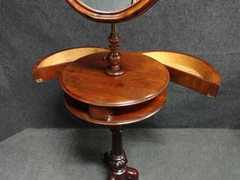 Very Good Victorian Mahogany Shaving Mirror View IV