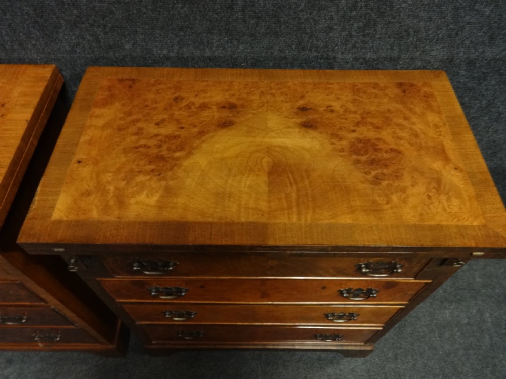 Pair Burr Walnut Batchelors Chests of Drawers View VIII