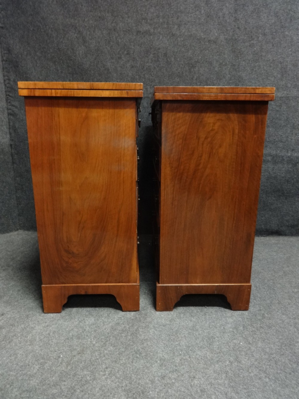 Pair Burr Walnut Batchelors Chests of Drawers View X