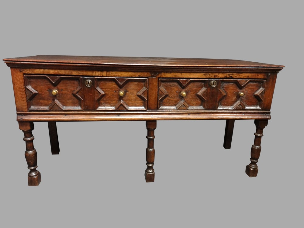 Very Good Early  C17th Oak and Elm Dresser Base