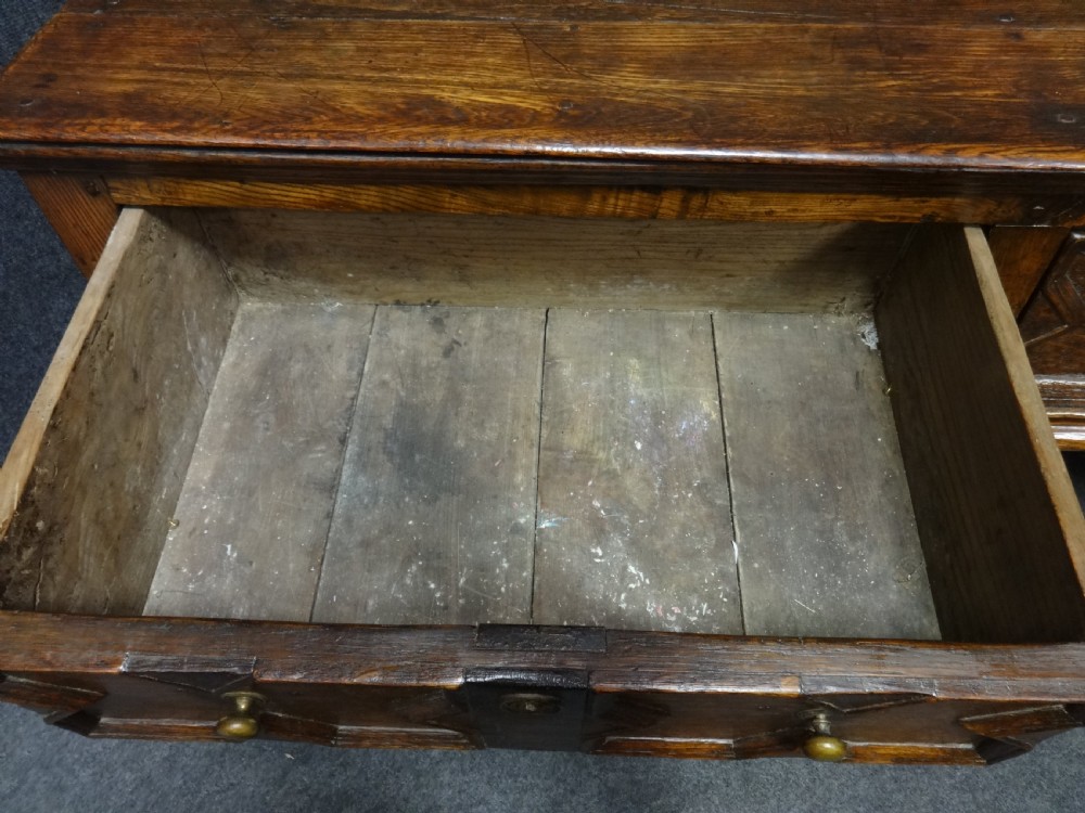 Very Good Early  C17th Oak and Elm Dresser Base View VIII