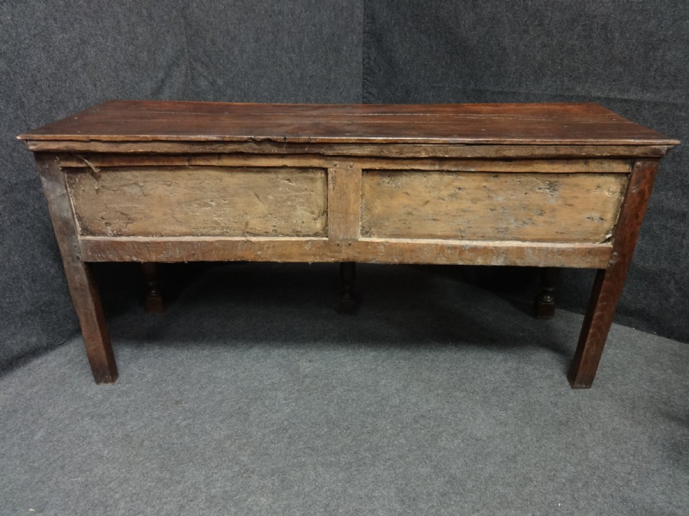 Very Good Early  C17th Oak and Elm Dresser Base View XI